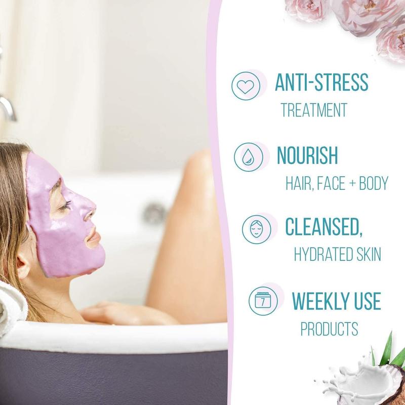 7th Heaven Pamper Hamper Skincare Set - 9 x Face Masks Skincare, 1 x Hair Masks for Dry Damaged Hair and 1 x Body Puff - Gift Set of Peel Off Face Masks & Clay Face Mask Sachets Skin Repair Comfort 4