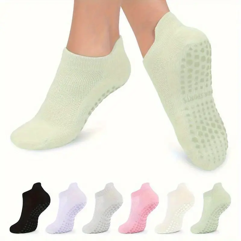 ANIELGARD   4pcs Women's Breathable Non-Slip Yoga Socks, Perfect for Pilates, Barre, Ballet and Home Exercise, Comfortable to Wear. 3