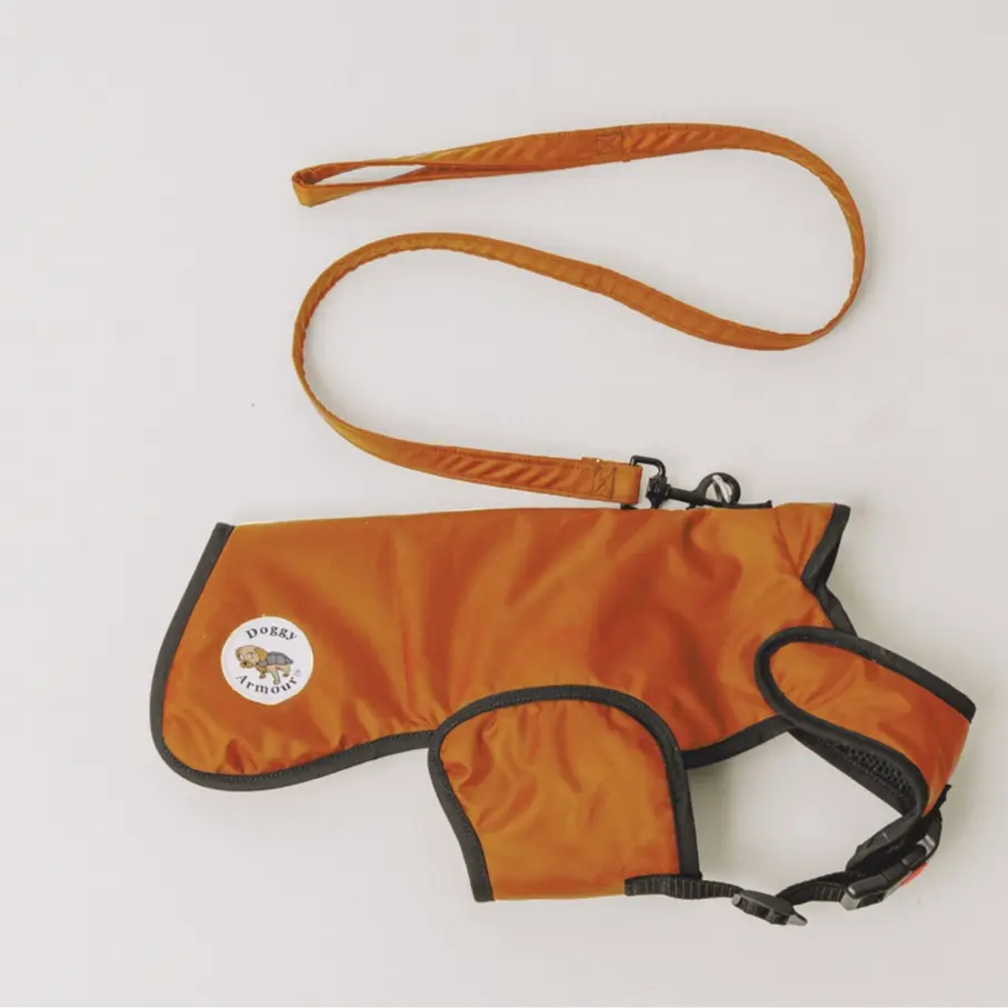 DoggyArmour Orange Bite Resistant Dog Coats, XXS - XL, All Seasons Fabric