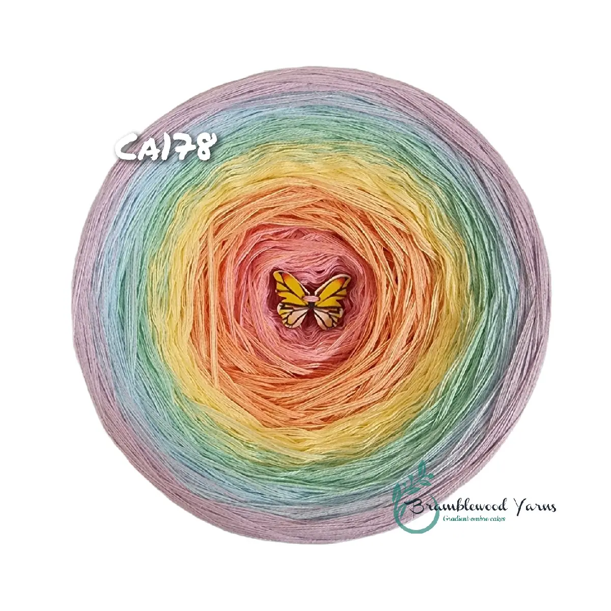 Ombre yarn cake, gradient yarn, Cotton/ acrylic yarn cake, Bramblewood Yarns