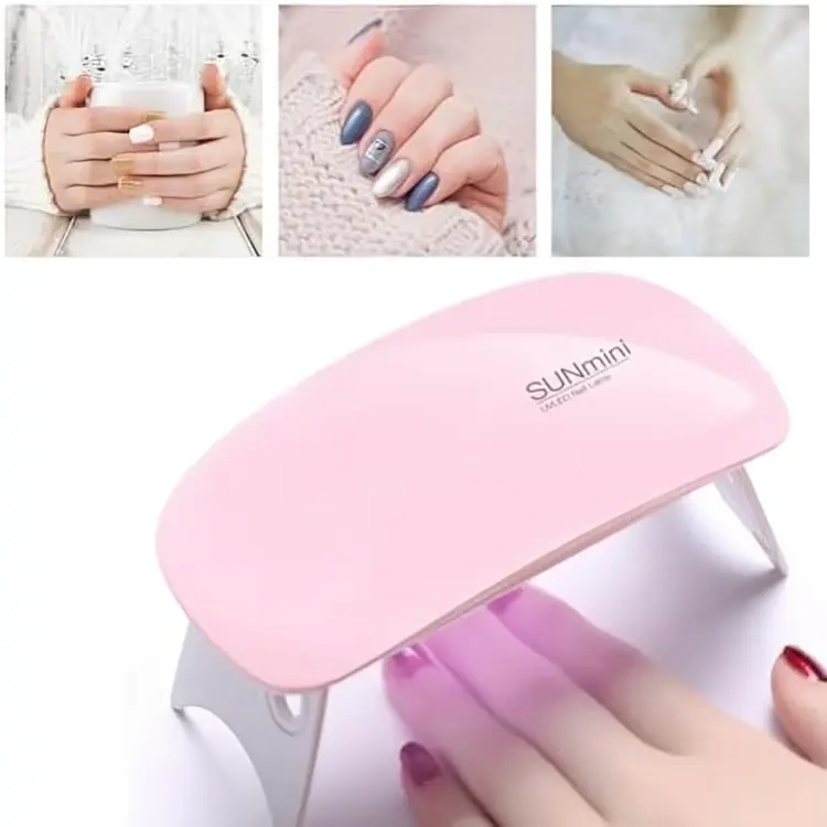 Portable LED Mini Nail Lamp 6W Gel Dryer for Women and Girls (Pink) - Nail Art Tool - Cutics, Polish 4