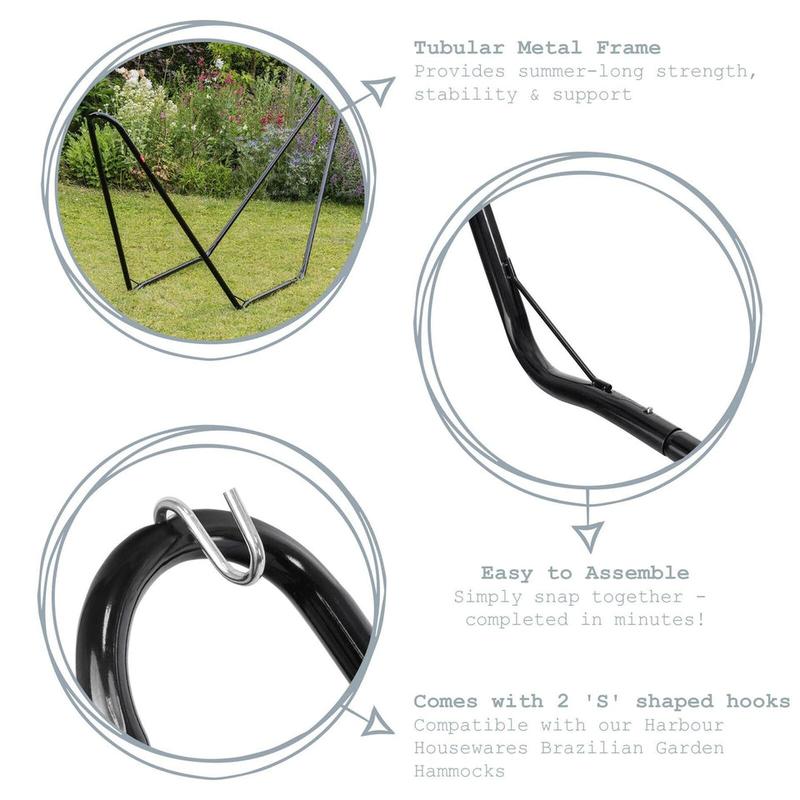Metal Hammock Stand Frame for Garden and Camping - Stand Only - 300Cm Black 1