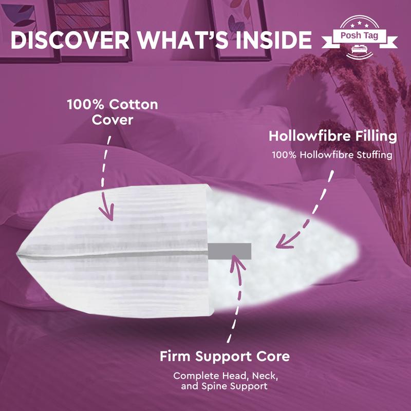 Extra Filled  Hotel Quality Stripe Pillows Pack of 2 & 4 Same Day Shipping Luxury Pillows UPTO 51% discount 8