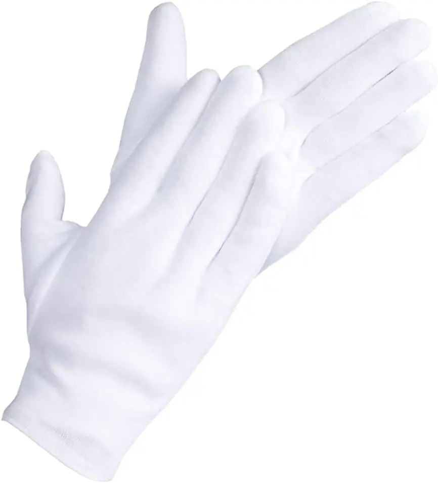 20 Pcs White Cotton Gloves| Cotton Gloves for Eczema| Cotton Gloves for Dry Hands| Moisturizing Gloves for Eczema| Inspection Gloves| Coin Handling and Jewelry Inspection Gloves| Masks Nail Daily Gentle