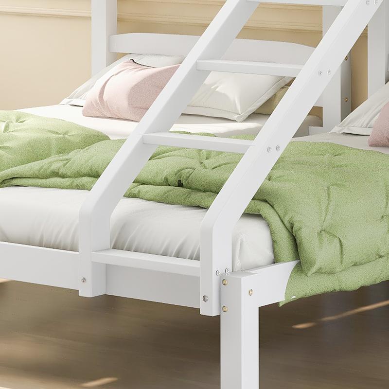 UK New Bed Loft Bunk Bed Triple Sleeper with Side Ladder for Children and Teens 3FT, White (90x190cm,90x200cm) 5