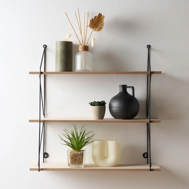 OHS 3 Tier Wooden Home Office Decor Storage Display Shelving 4