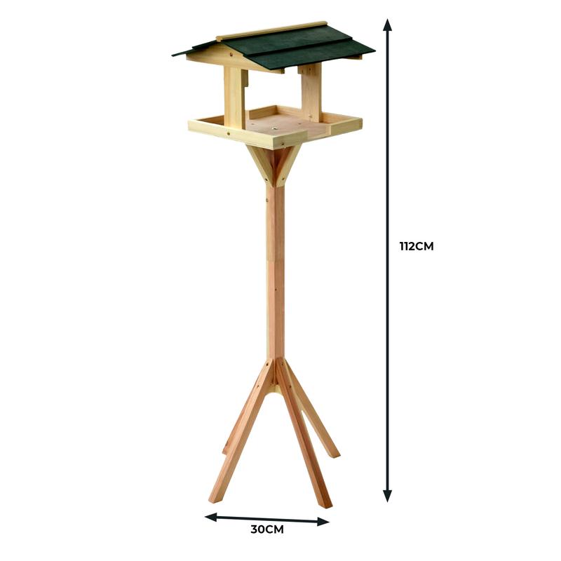 Crystals Traditional Wooden Bird Table Garden Birds Feeder Feeding Station Free Standing 2
