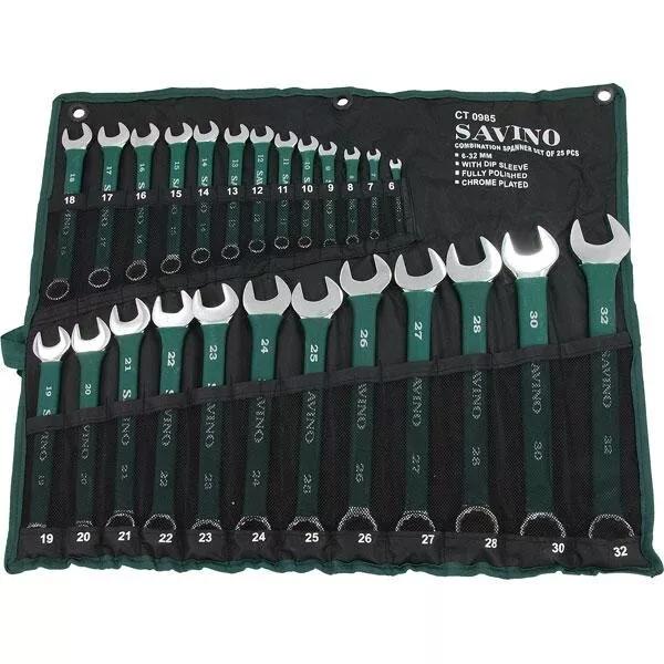 Savino 25pc Spanner Set Soft Grip Metric 6mm - 32mm Combination Wrench Ring Open spanner 0