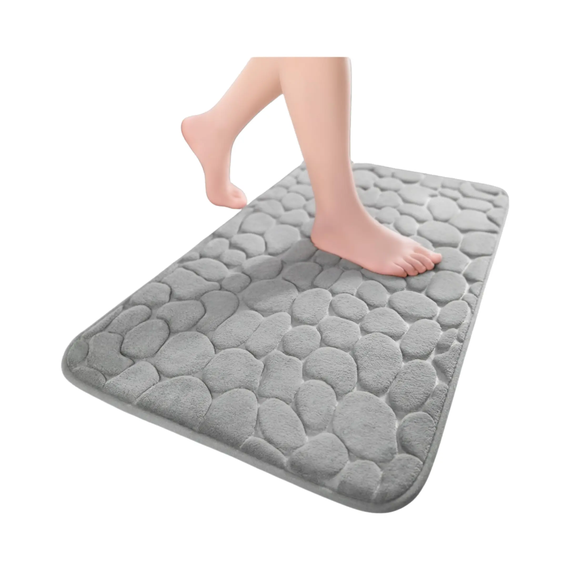 Extra Soft Memory Foam Bath Mat Non Slip Water Absorbent Cobblestone Bathroom Rugs Machine Washable air mat