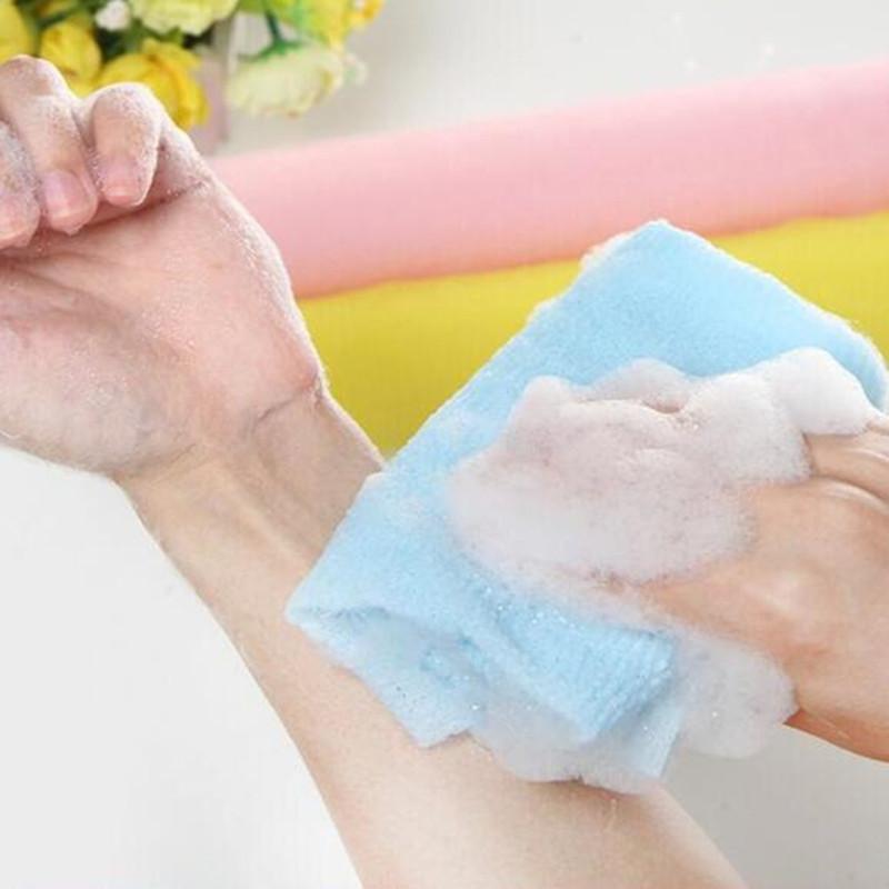 Body Washing Clean Exfoliate Puff Body Nylon Wash Cloth Bath Towel Mesh Scrub Bodys Treatment Bath Shower Products Solid Color 1