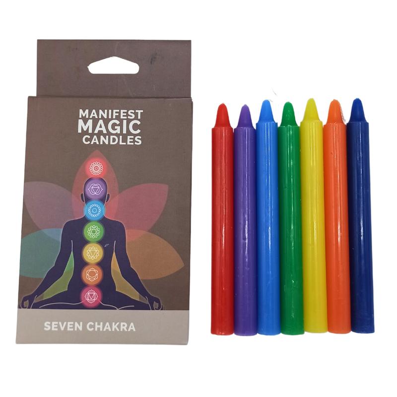 Seven Chakra Manifest Magic Candles (pack of 7) for Energy Healing Meditation Work and Spiritual Balance Transformative Tool Decor Ornaments Decoration 3