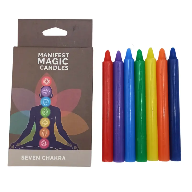 Seven Chakra Manifest Magic Candles (pack of 7) for Energy Healing Meditation Work and Spiritual Balance Transformative Tool Decor Ornaments Decoration 3