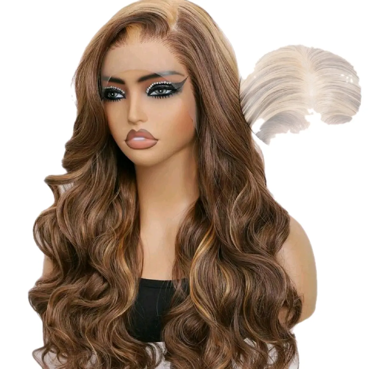 24inch Synthetic Heat Resistant 13x6 HD Lace Front Long Body Wave Hair with Pre-Plucked Hairline - Fashion Accessory