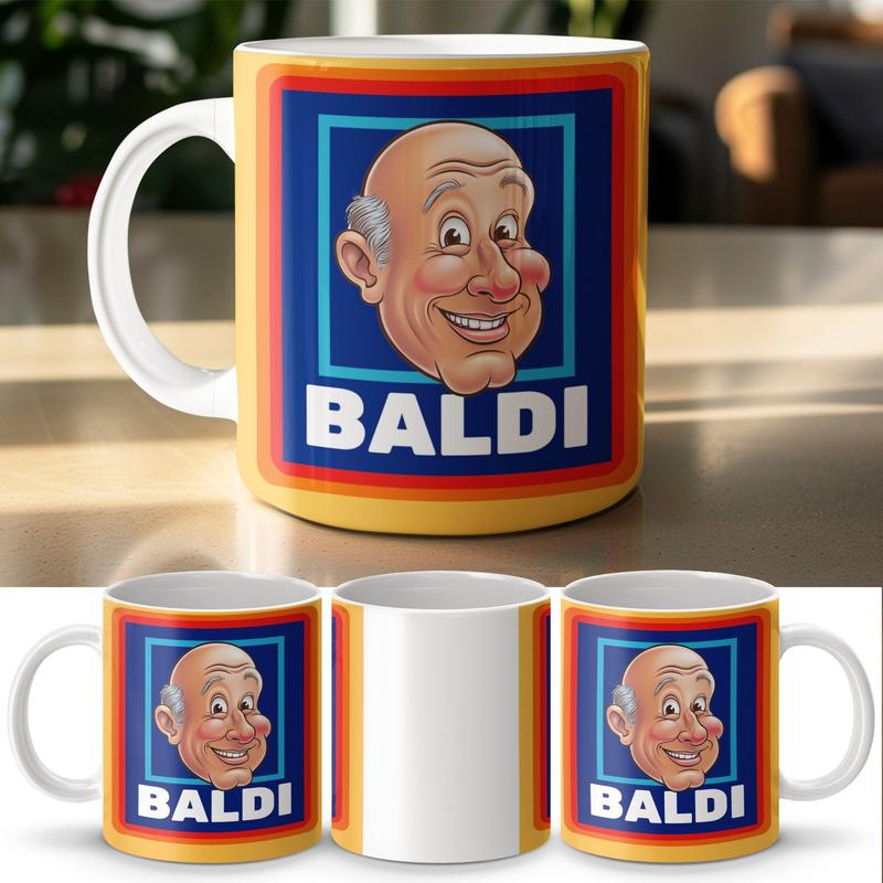 Funny Baldi Coffee Mug, Unique Design Baldi Mug, Cool Gift for Gamers, Baldi in the Classroom Mug, 11oz Ceramic Coffee Cup Beverage Drink Drinkware Sturdy Reusable Washable 3