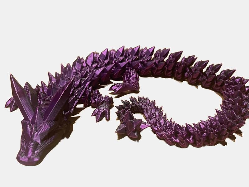 Flexi / Articulated Crystal Dragon. Large high quality 3D printed fidget / anxiety toy / ornament / sculpture Decor Gift Movable sensory 2