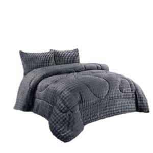 Luxury Sherpa King Size Bed Set with Fleece Lined Comforter and 2 Pillow Cases