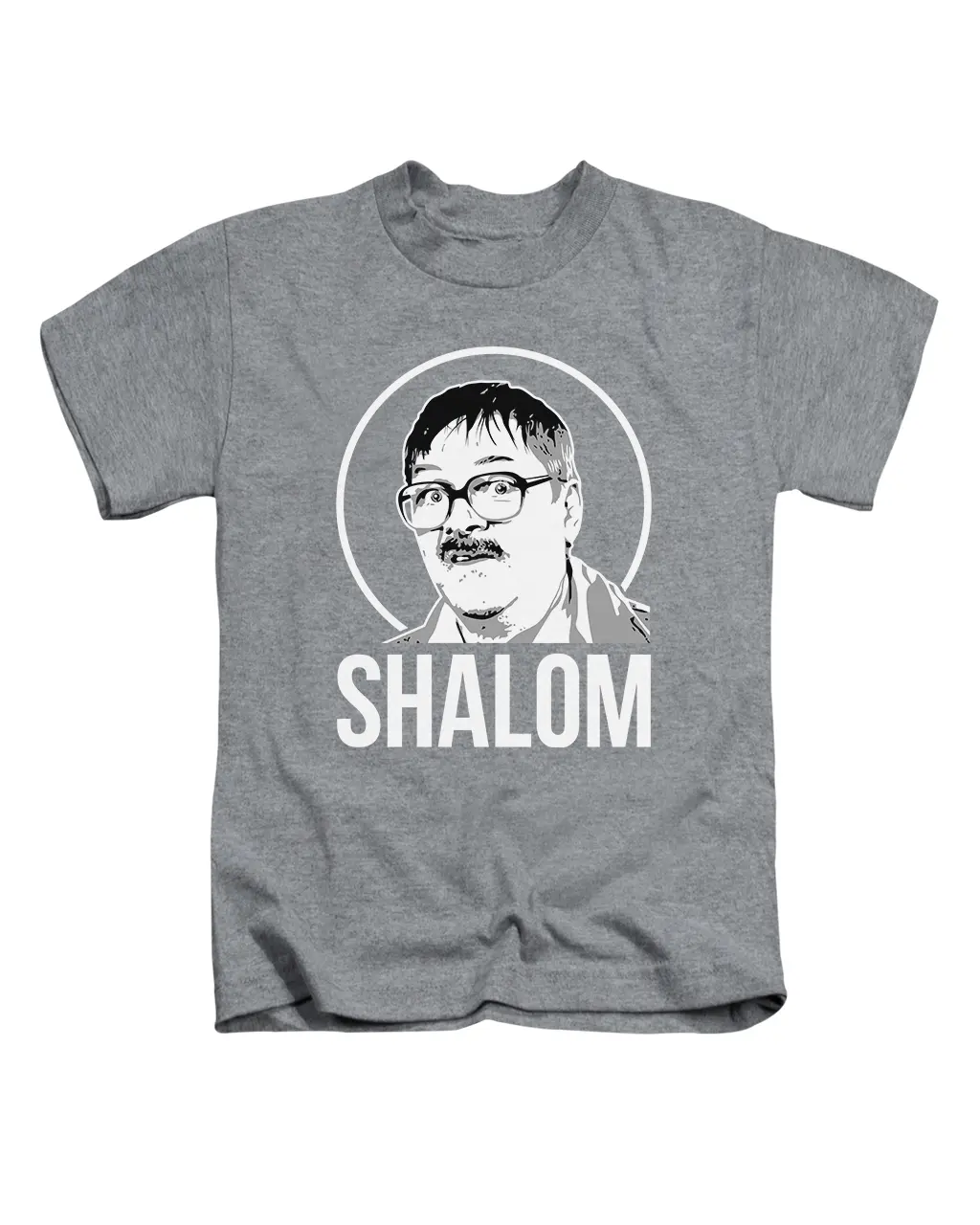 Shalom tshirt white text and white circle t-shirt tee top, shalom jackie, friday night dinner, jim friday night dinner