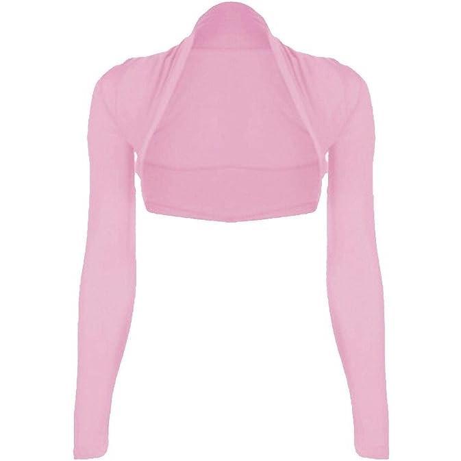 Ladies Cropped Long Sleeve Plus Size Bolero Shrug Womens Plain Open Front Cardigan Crop Top Shrug 5