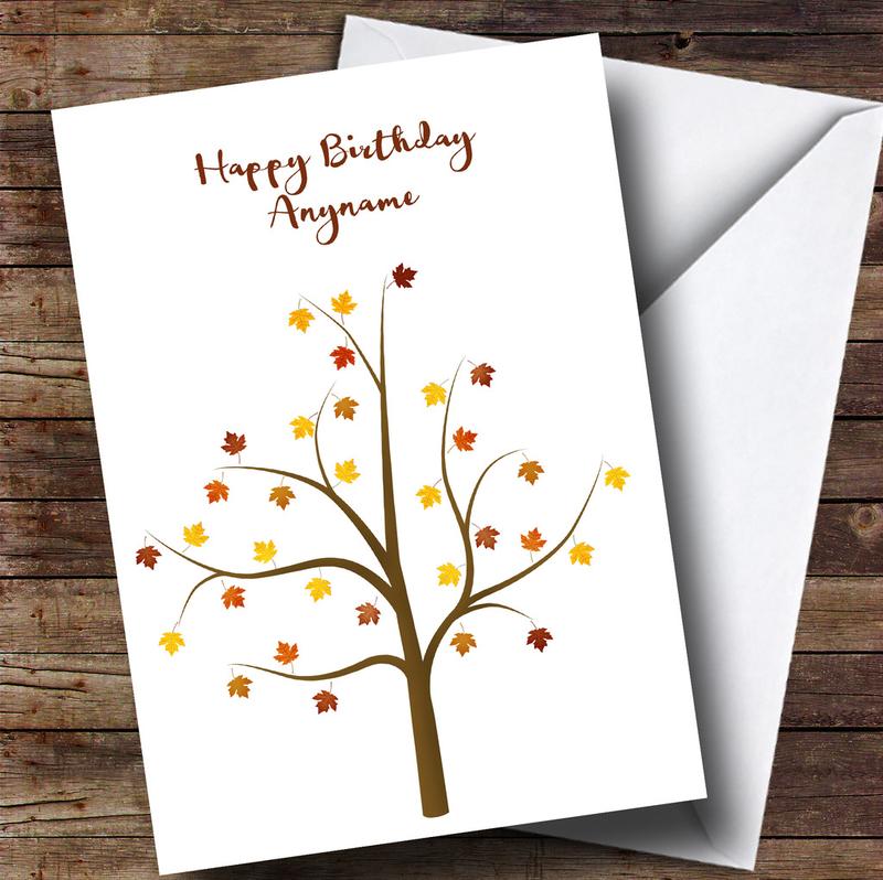 Autumn Tree Personalised Birthday Card - Personalised Card, Custom Card, Greetings Card 0