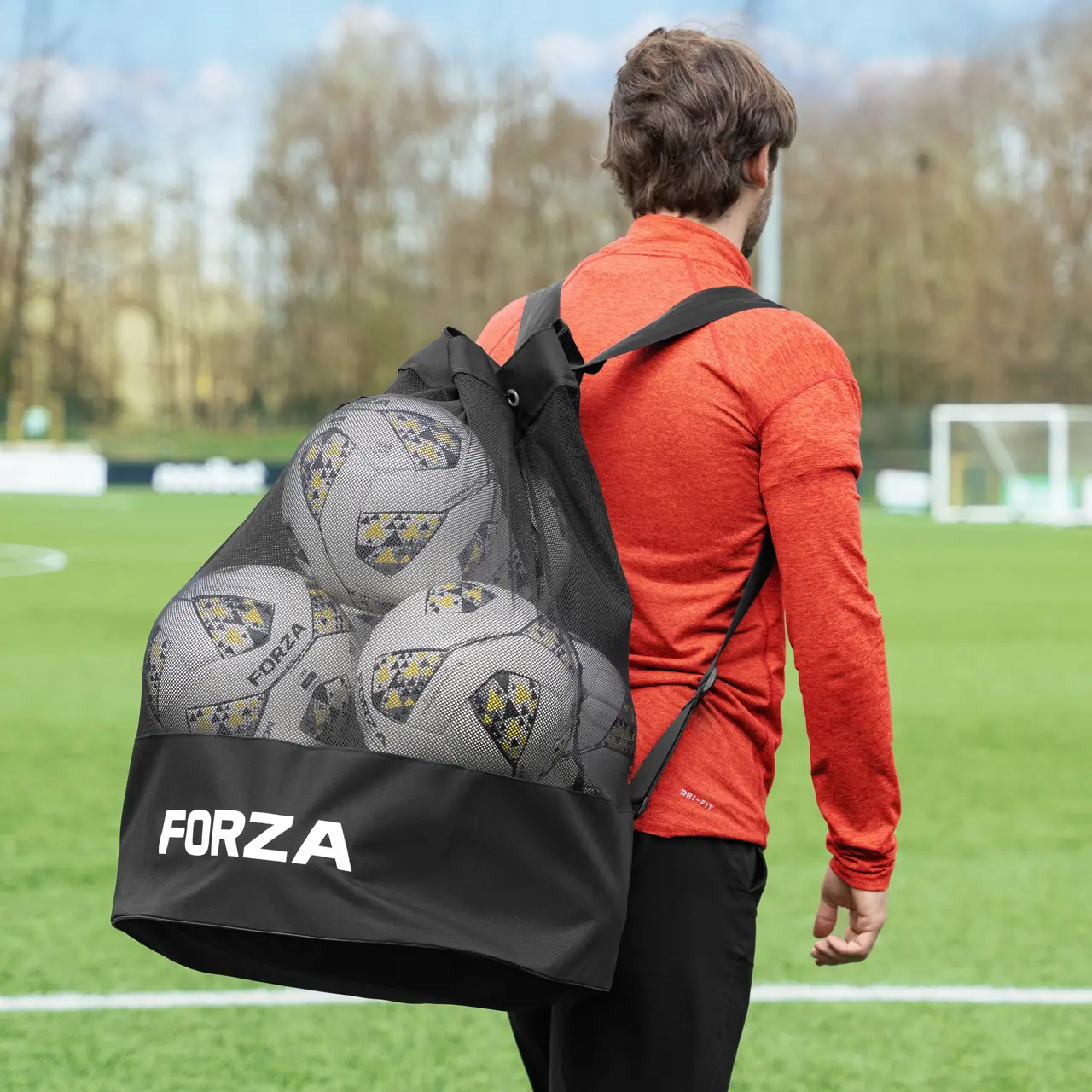 FORZA Mesh Ball Backpack | Carry & Store up to 12 Size 5 Footballs with Ease - Ideal for Coaches, PE Teachers and Players