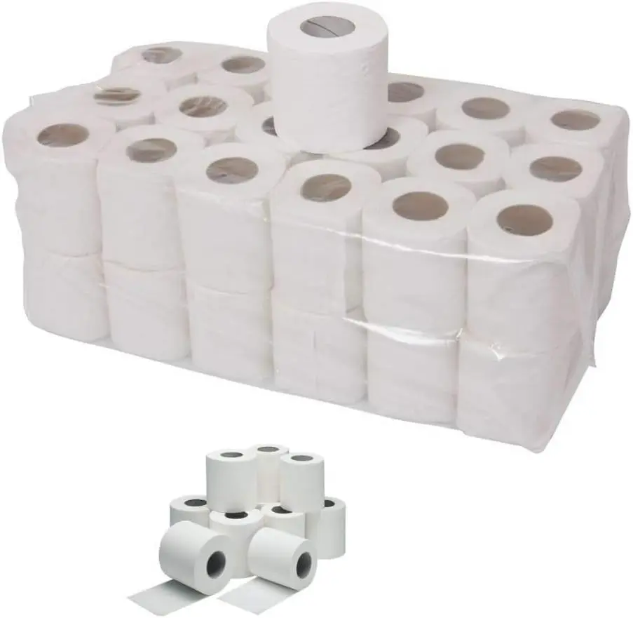 144 Rolls x Toilet Tissue Bulk Large Pack Quality White 2 ply Embossed Economical Tissue