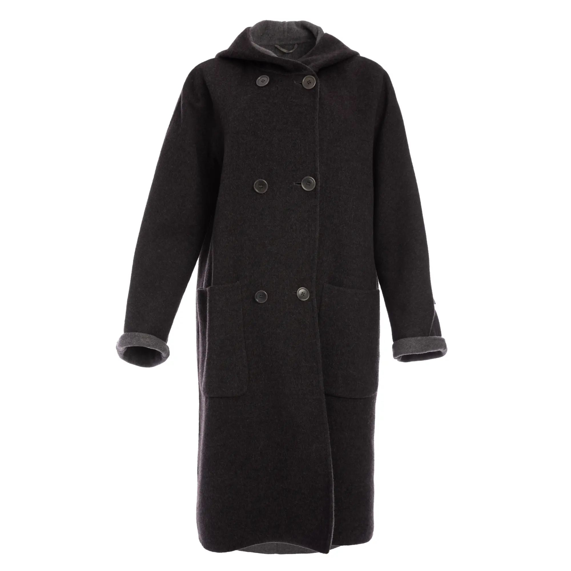 Preowned Max Mara Overcoat M / UK 10 Wool Grey Plain Loose All Seasons Good condition