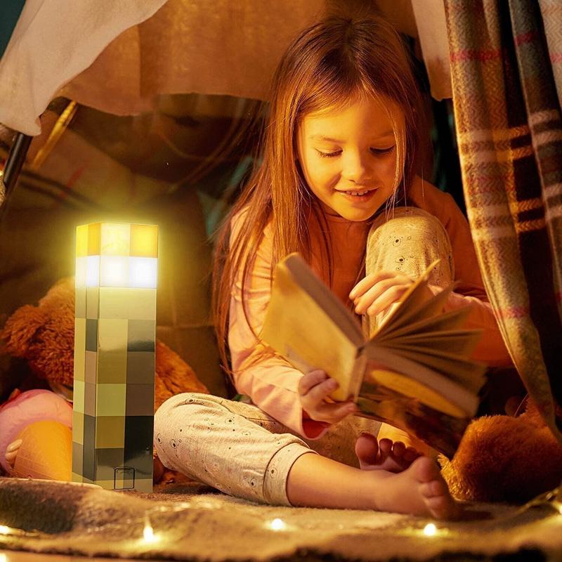 Product Introduction of Minecraft Game Torch Lamp Led Night Light Home Decors USB Rechargeable Kids Gift MC Wall mountable Game fans Home Decoration Gifts for Gamers Soft light without glare 14