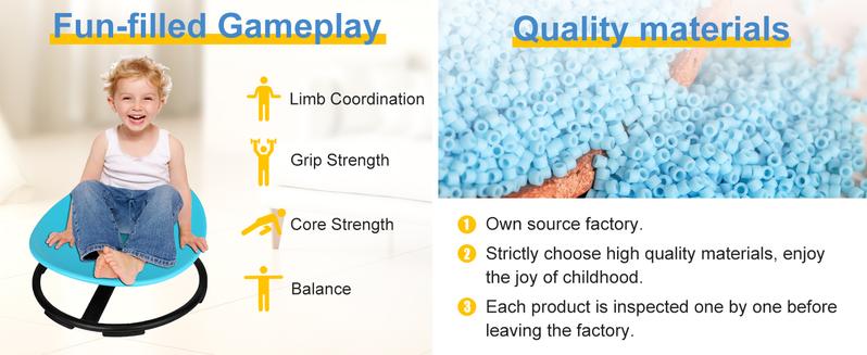Product Introduction of MOONLAND Children's Sensory Swivel Chair for Autism, SEN, and Balance Development - Non-Slip Base - Suitable for Ages 3+ 9