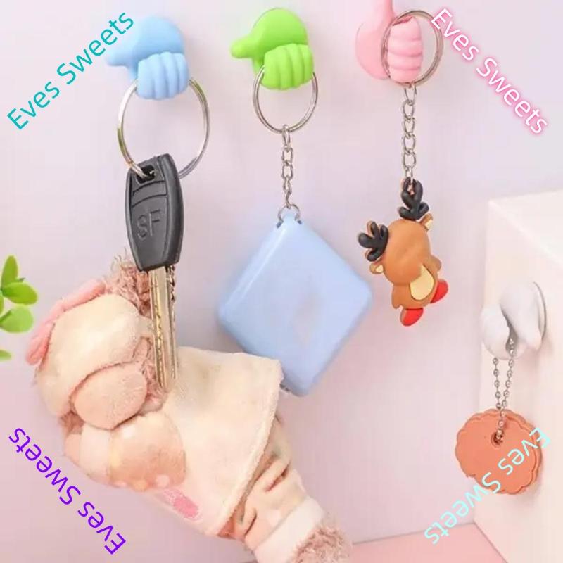 Thumb Wall Hook, 5 Counts Cute Decorative Self Adhesive Cable Hook, Cable Clip Hook, Cable Organiser, Desk Accessories, Bedroom Accessories, Room Decor, Home Decor, Gift for Girlfriend, Gift for Boyfriend, Mens Gifts 3