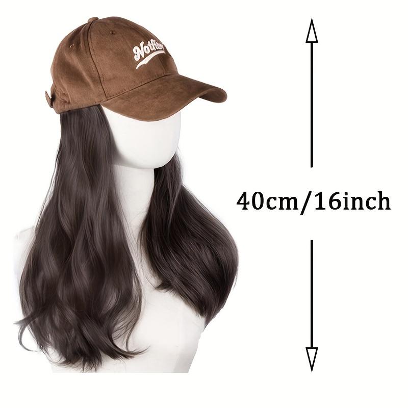Chic Coffee-Colored Baseball Cap Wig with Body Wave - Synthetic Fiber, Perfect for Halloween & Christmas Parties 5