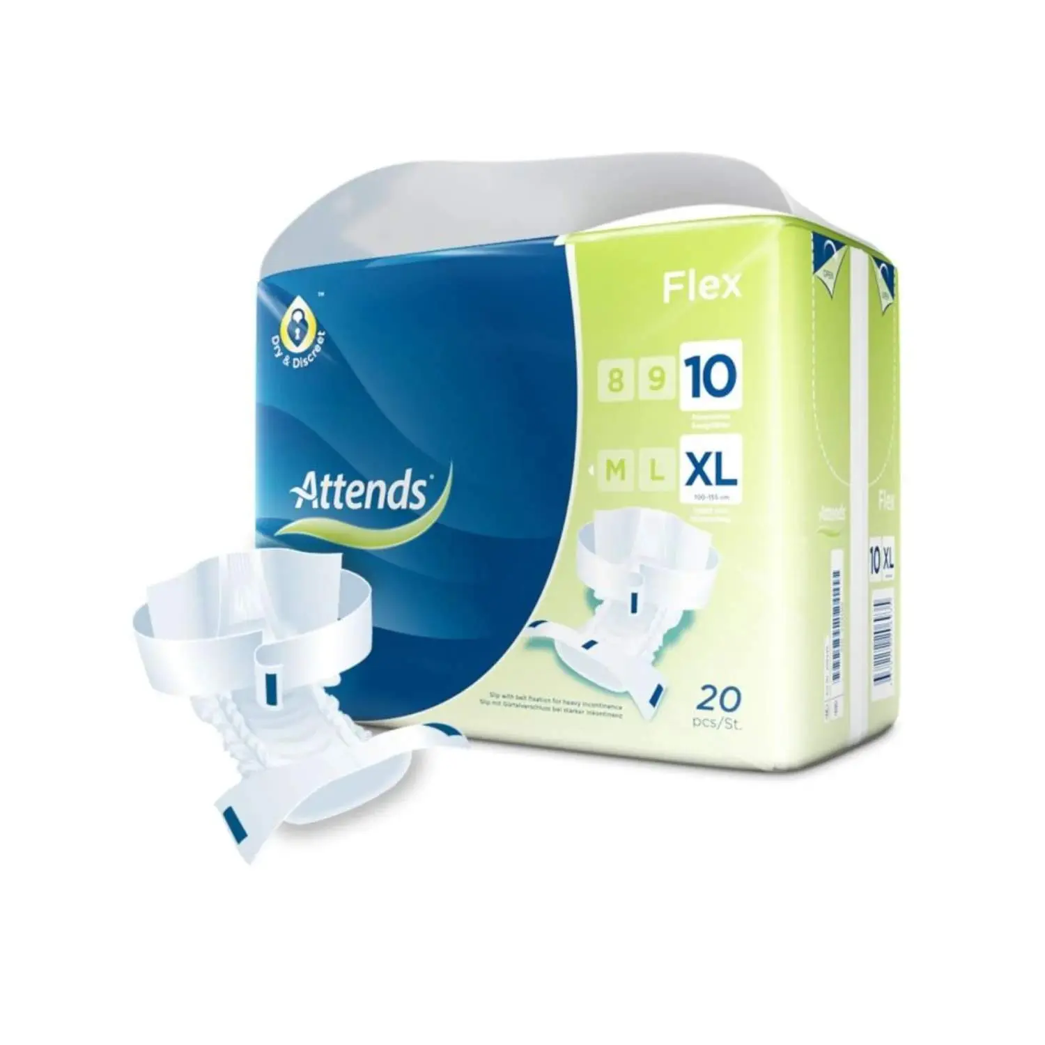 Attends Flex 10 Slips - XL - 20 Pack