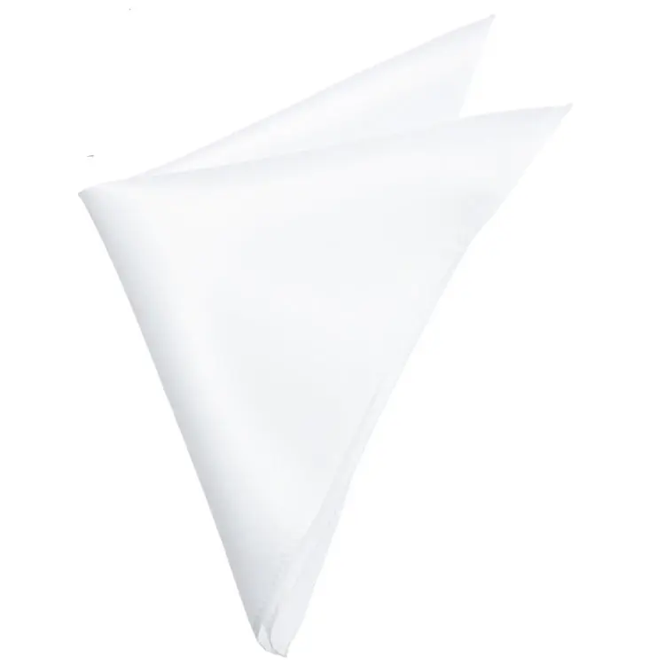 Mens White Pocket Square Handkerchief
