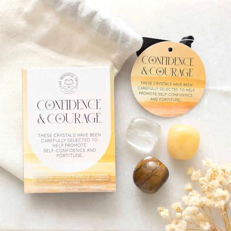 Confidence & Courage | Healing Crystal Set & Bag | Mini Gift | Cracker Filler 2