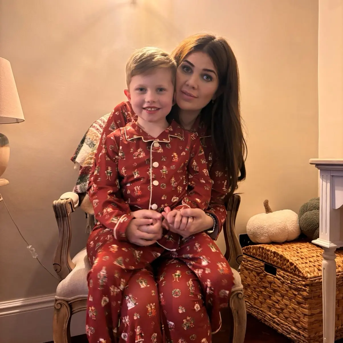 Boys Christmas Family PJs traditional vintage snowman Santa pyjamas matching