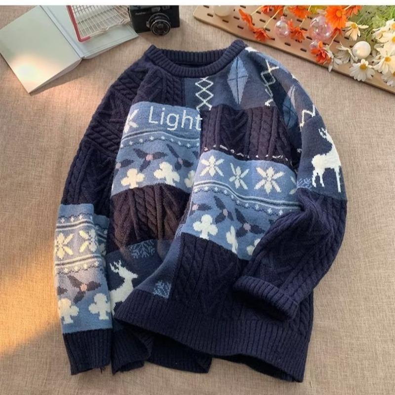 Product Introduction of Clothing 1970s Retro Lazy Winter Knitted Sweater Loose Wool Coat Men Slim Fit Long Sleeve Shirt Travel Casual Occasions Lucky Fashion 11