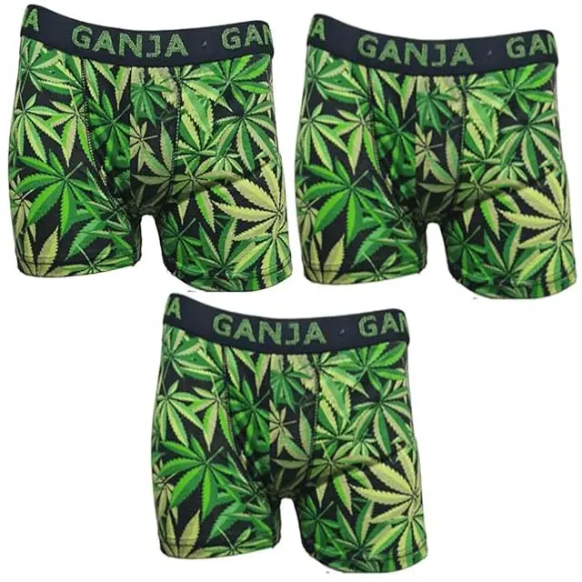 Mens Leaf Boxers Brief Shorts Elasticated Waistband Multipack Boxer