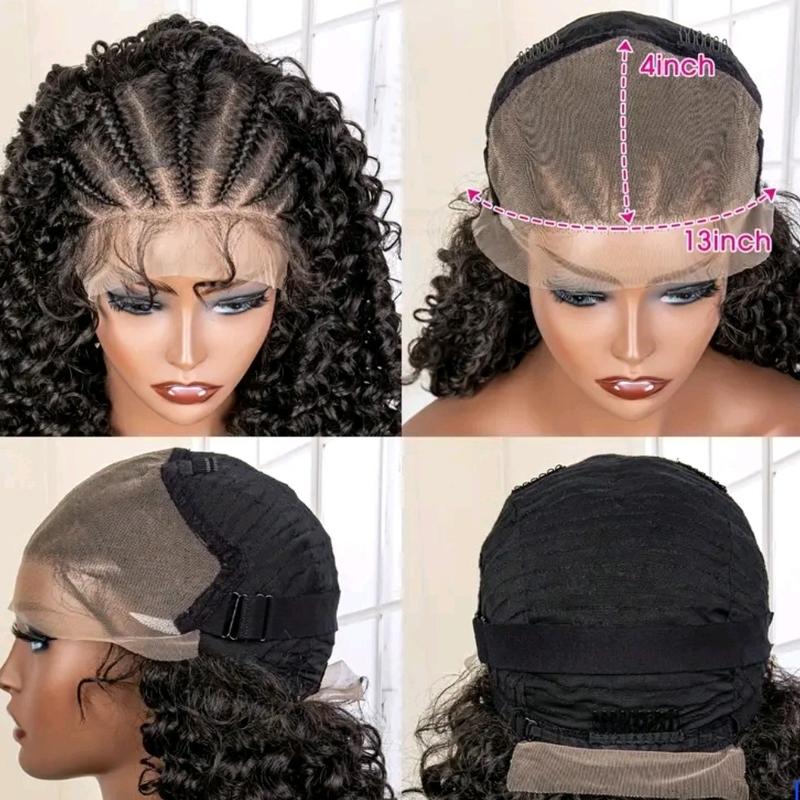 14" Cornrow Frontal Wig transparent Lace 5