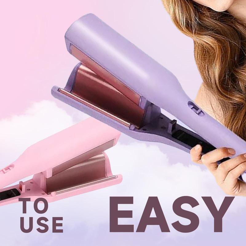 【Local Seller】French Wave Curling Iron, Egg-Roll Hairstyle Water Ripple V-Shaped, 4 Gears Temperature Fast Heating Ceramic Barrel, 32mm Mermaid Wave Wand for Long or Short Hair 5