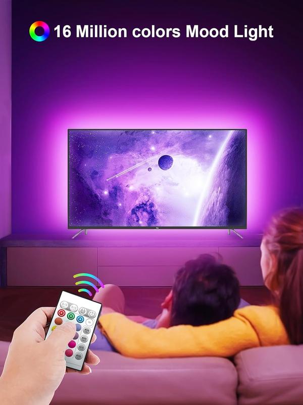 TV Light Strip, 5M LED Backlight for 45-75 Inch TV, Music Sync RGB Color Changing with Bluetooth Function - Home Theater Lighting (16.4ft) 5