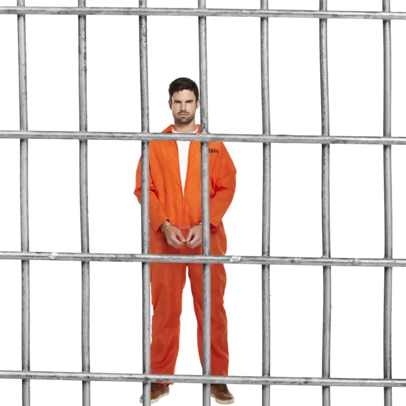 Prisoner Overalls (One Size) Adult Fancy Dress Costume | Convict Boiler Suit Prisoner Overalls Jail Jump Suit Dress Up Outfit Mens Fancy Dress Costume 5