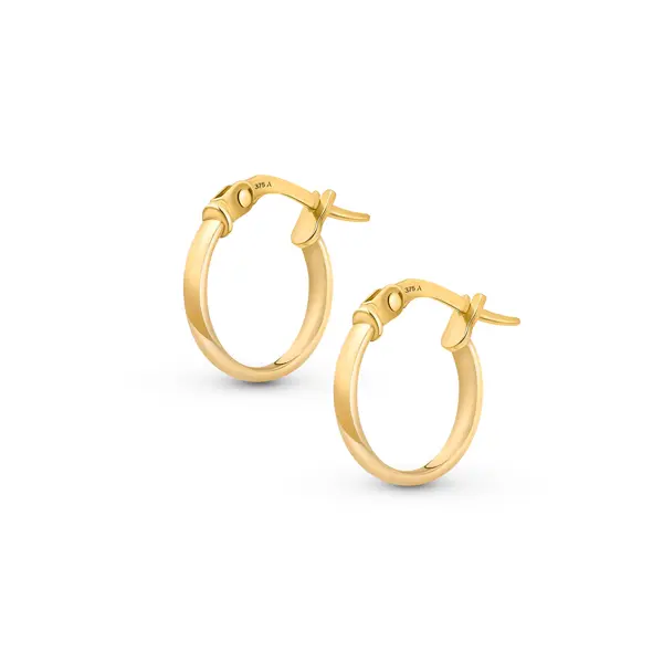 Amberta Italian 9ct Gold Hoop Earrings for Women | 9ct Gold Earrings 375| Gold Sleeper Earrings for Women 9ct