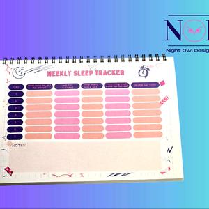 Sleep Tracker Notepad - Disturbed Sleep Pattern - Spiral Bound