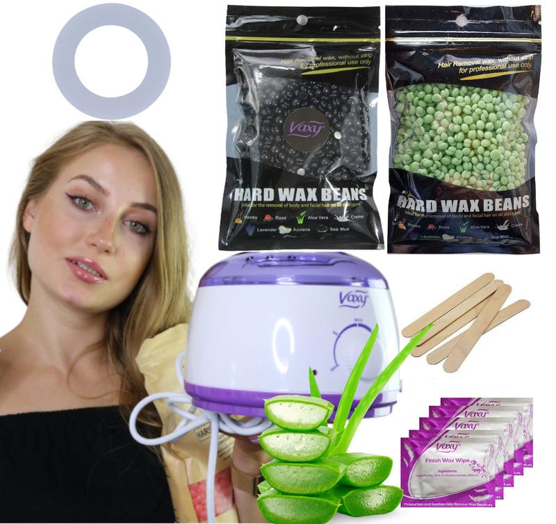 Home Waxing Kit for Hair Removal Wax Warmer 200g Wax Spatula Wipes,  Heater Collar Body Care Cosmetic Cream Comfort 8