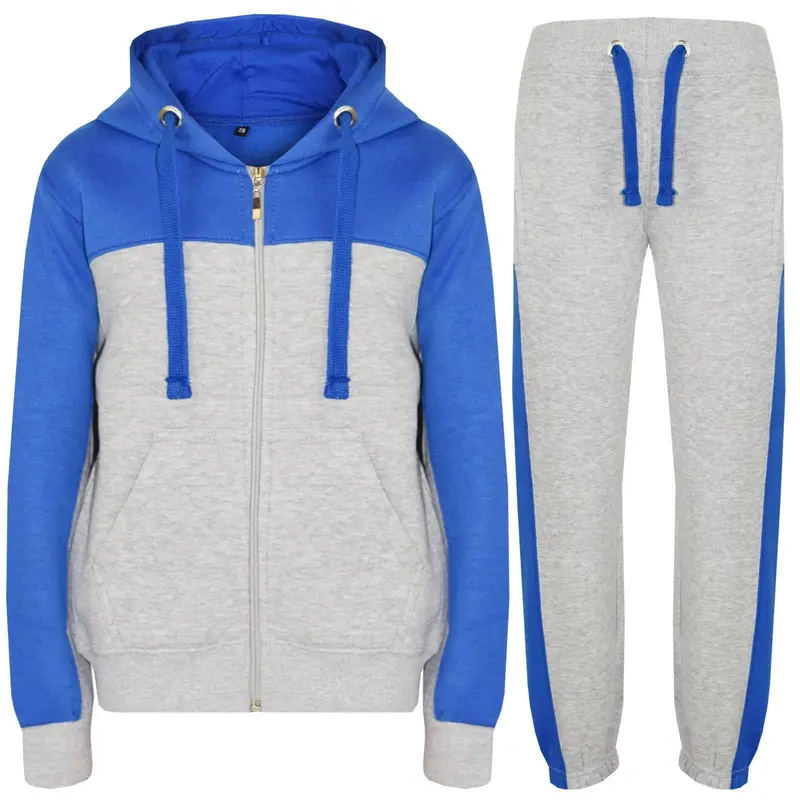 Boys Tracksuit New Kids Contrast Style Hooded Jogging Bottoms And Hoodie 4 CLRS 5