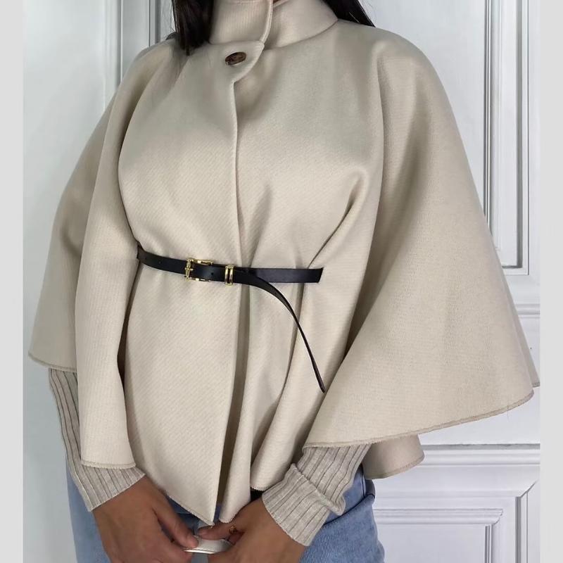 Belted Cape Coat | Women's Stylish Cape Jacket 4