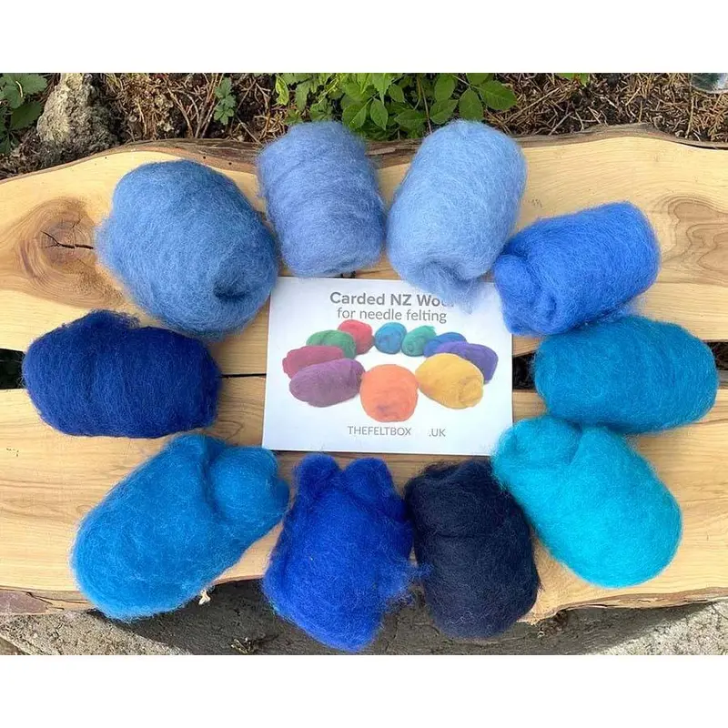 Carded Needle Felting Wool Shade Packs The Felt Box ® 100g 8