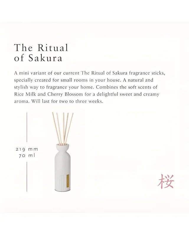 Rituals Fragrance Sticks Reed Diffuser 70ml from The Ritual of Sakura- Home Fragrance Room Kitchen Scented Perfume Aroma Freshener White 4