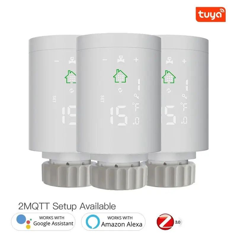 MOES ZigBee3.0 Radiator Actuator Programmable Thermostatic Valve Tuya Temperature Controller 2MQTT Alexa Google Voice Smart App 8