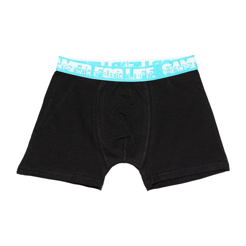 Gamer Kids Boxer Trunks - 5 Pack - "Gamer for Life" Jacquard Waistband - Graffiti Waistband Design Underwear - 95% Cotton, 5% Elastane - Size 5-13 Years 5