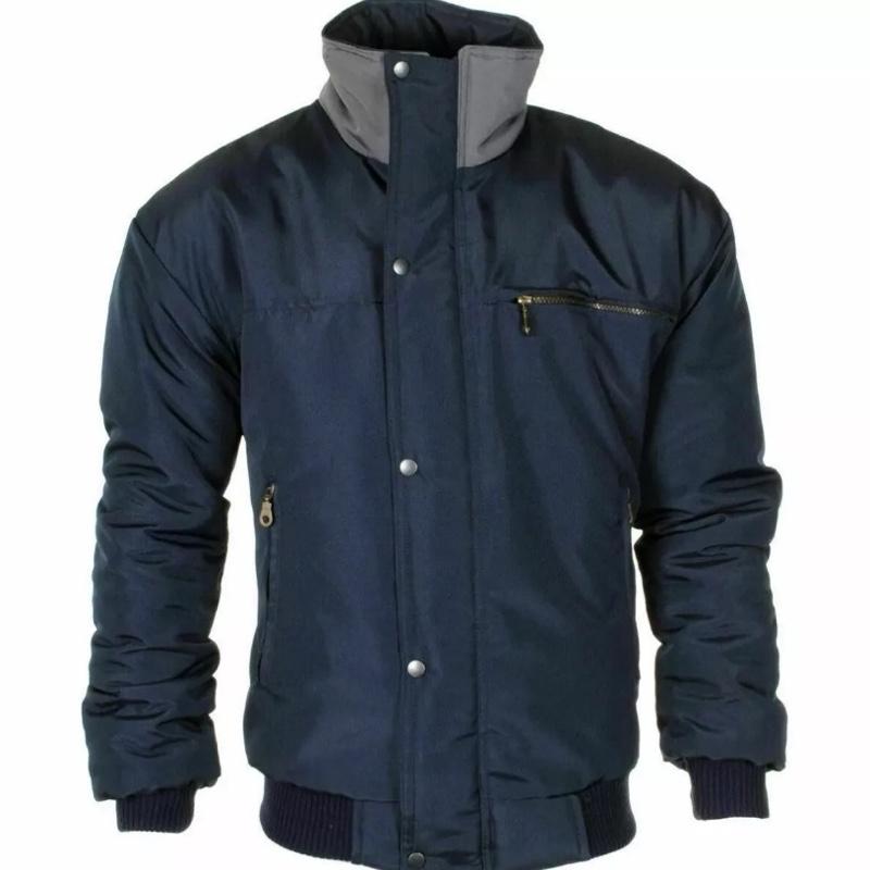 Mens Sky Diver Zipper Bomber Warm Padded Check Lined Rain Heavy Work Jacket Coat 2